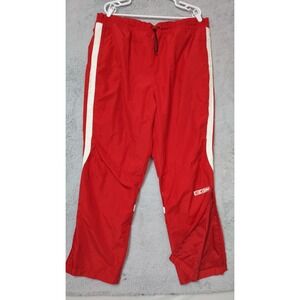 Vintage CCM Track Pants Mens XXL 2XL Red Woven Hockey Warm Up Athletic Lined 90s